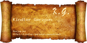 Kindler Gerzson névjegykártya